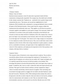 Starbucks report. CSR