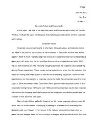 Corporate values and responsibility