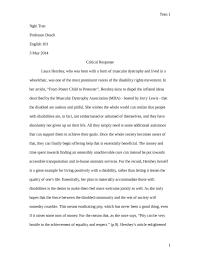 Critical response essay
