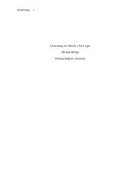 Advertising: Is It Really a New Age?