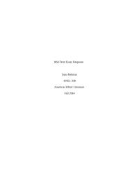Midterm Essay – American Ethnic Literature