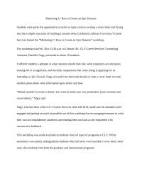 Marketing U: How to Create an Epic Resume