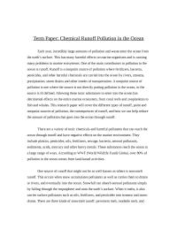 Chemical Runoff Pollution in the Ocean