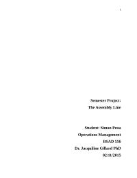 Operations Management: Assembly Line