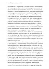 Green Management & Sustainability