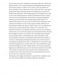 Essay 2 Everyone wants to be a part