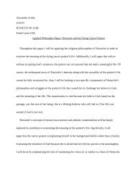 Applied Philosophy Paper: Nietzsche and the Dying Cancer Patient