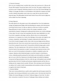 Coca Cola Analysis Paper