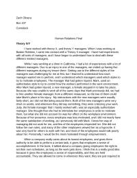 BUS 107 Human Relations Final Theory X/Y