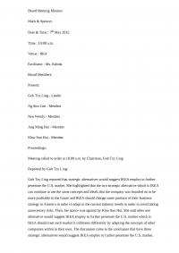Board Meeting Minutes