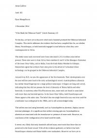 Anthropology Article Summary