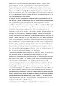 Management Of Ability, Organizational Commitment And Job Satisfaction, And Organizational Ethics