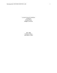 Enzyme Kinetics Lab Report