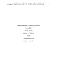The Reagan Doctrine's Effects on Many Countries