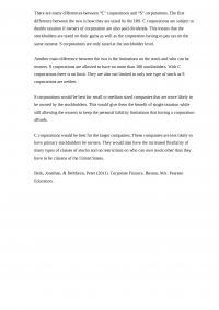 C and S Corporation differences