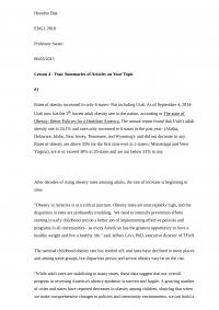 Four Summaries of Articles on Your Topic