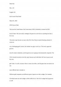 Golf Article Final Draft : Groove Rule