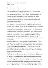Innovative Approaches To Corporate Management