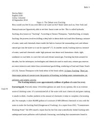 Paper A: The Debate Over Fracking