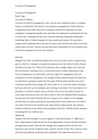 Functions for effective management