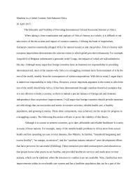 The Ethicality and Viability of Providing International Aid and Economic Interest to Africa
