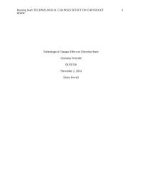 Technological Changes Effect on Chevrolet Sonic
