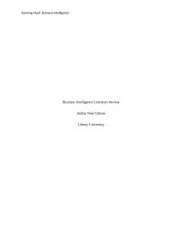 Business Intelligence Literature Review
