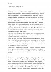 Class In America: Engaging The Text