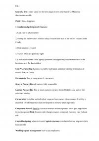 Fina Ch1Goal of a firm create value