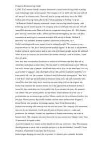 Prospects; Restructuring Kodak