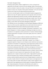 Total Quality Management Paper