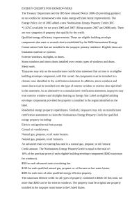 ENERGY CREDITS FOR HOMEOWNERS