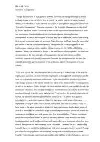 Fredrick Taylor And Theory Of Management