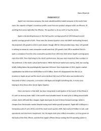 Assignment 12 – Apple Company