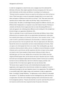 Management And Diversity