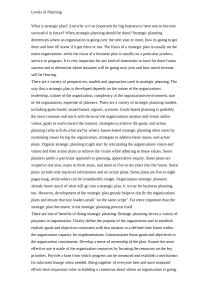 What is strategic plan?