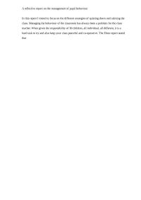 Management Of Pupil Behaviour