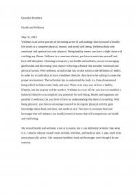 Essay Health and Wellness
