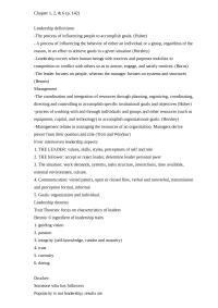 Leadership And Management