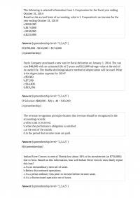 Acc 874 Quiz 2 The following is