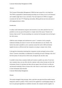 Customer Relationship Management (CRM)