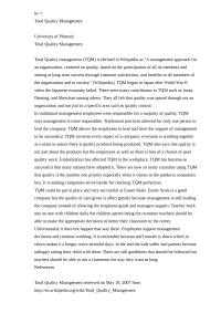Total Quality management (TQM)