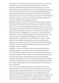 Operations Management And Ethics Essay