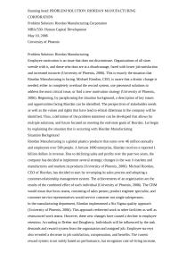 Business Management – Riordan Manufacturing Corporation
