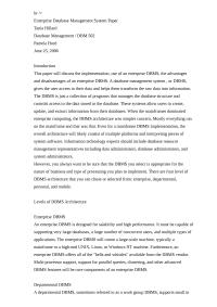 Enterprise Database Management System Paper