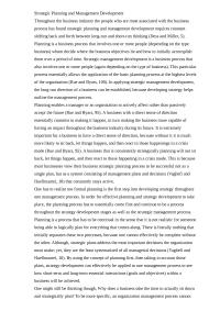 Strategic Management And Planning