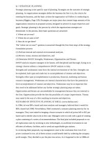 Functions Of Management – Strategic planning
