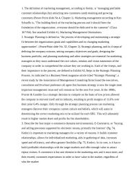 Marketing management 1 The