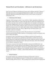 Talmud Bavli and Yerushalmi – differences and distinctions