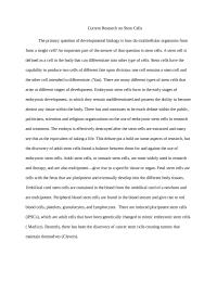 Stem Cell Research Current